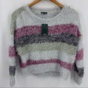 Wild Fable  stripe confetti sweater medium NWT