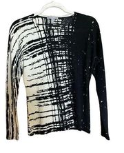 Neiman Marcus Sweater Womens Medium Multicolor Abstract Print Cashmere Pullover