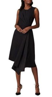 ADAM LIPPES • Black Pleated Asymmetric Shift Dress