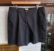 L.L. Bean Chino Black Cotton Blend Shorts Size 16 READ