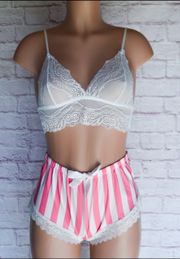 Pink & White, Stripe, Lingerie Set