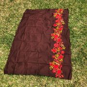 Brown Floral Scarf Wrap 36”x56”