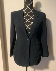 EUC Episode Dark Blue Scalloped Collar Long Sleeve Blazer size 6