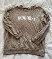 “Indoorsy” neauteL cream suburban riot sweatshirt