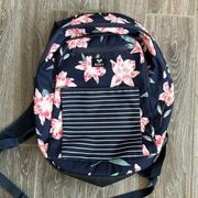 Girls junior sized navy floral  school backpack with laptop sleeve EUC