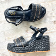 Franco Sarto Peachy Espadrille Platform Sandal |‎ Black Size 6