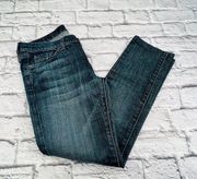 7 For All Mankind Jeans Women Size 30 Medium Wash Mid Rise Cropped Hem Roxanne