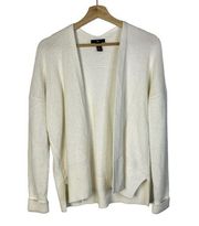 Gap Off White Tight Knit Open Front Cotton Cardigan Sweater S