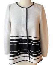 ANTHROPOLOGIE Ardsley Wool Coat by "Elevenses" Cream & Black ~ Women's SMALL