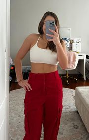 Forever 21 Red Cargo Jogger Pants