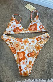 Aurelle Orange Print Bikini