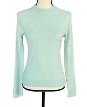 Karen Scott Petite Petite PP Lux Sweater Mock Neck Stretch Lightweight Aqua New