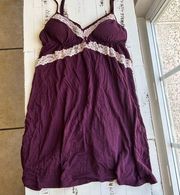 Victoria secret lace maroon sleepwear lingerie slip Dress