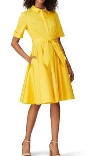 Badgley Mischka Yellow Shirt Collar Flare Dress Size 2 US $395