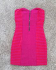 strapless zip front tube dress