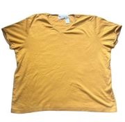 Elisabeth Liz Claiborne Womens 2X Petite Yellow V Neck Cap Sleeve Top Shirt Tee