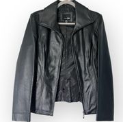 Black Genuine Leather Jacket Size Small