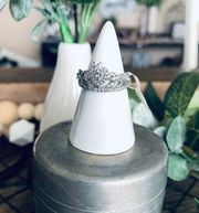 NWT Fragrant Jewels silver gemstone bling princess queen crown ring