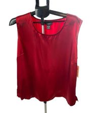 Notations women’s clothing co size 2XL crimson red satin tank - perfect holiday