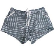 XL Striped lounge shorts adjustable Drawstring