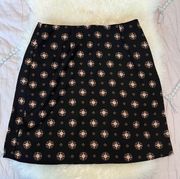 High Waisted Black Pattern Skirt