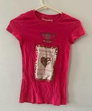 Aeropostale Aeropostle Graphic Tee Y2K Short Sleeve Daydreamer Fitted Crewneck Pink XS