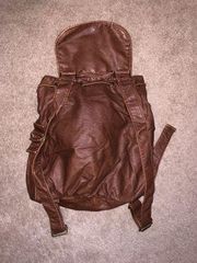 Brown Backpack Leather Like Material