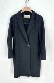 Aritzia Babaton The Stedman Wool Single Breasted Coat Black Women's XXS