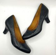 Sofft‎ Black Leather Almond Toe Pump Heels Shoes Womens Size 6M Work Comfy