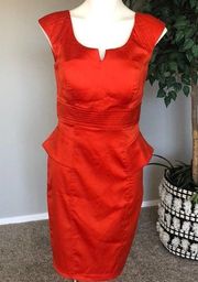 XOXO Orange Peplum Cap Sleeveless Bodycon Dress