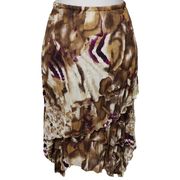 Sunny Leigh brown abstract animal print crushed layered midi skirt size small