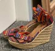 MIA Silvia Espadrille Heel Wedge Sandals size 8.5