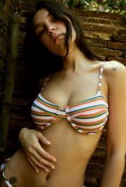 white rainbow striped Ivy printed underwire bikini top never worn