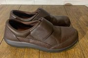 ALEGRIA EU Size 40 Joleen Clog Brown Leather Monk Strap Loafers Hook/Loop US9.5