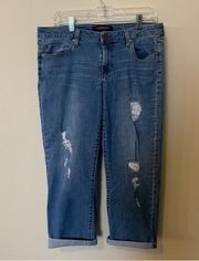 The Crop Boyfriend Distressed Jeans