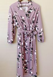 Purple Floral Wrap Maxi Dress