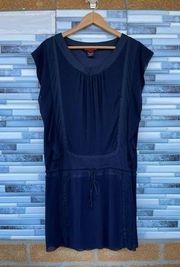 Vivienne Tam Navy Dress with Drawstring Blue medium