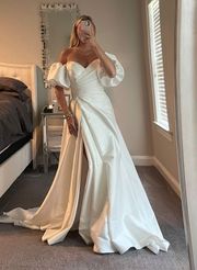 Satin Puff Sleeve Wedding Gown 