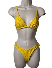 Lahana yellow floral bikini set sz S M