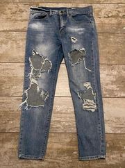 Pistola Bobby High Rise Distressed Boyfriend Ankle Jeans 26