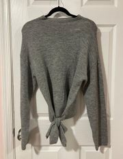 Mock Neck Waist Tie Sweater