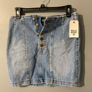 Billabong Denim Skirt Button Fly Size 27