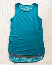 SALE Tangerine NWT Burnout Layered Hi-Low Hem Athletic Workout Tank Teal Size S