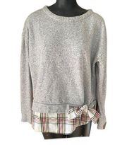 IZOD Heather Gray and Plaid Twofer Sweatshirt Size XL