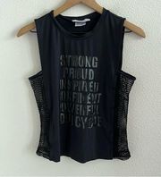 Soulcycle Soul Cycle Graphic Mesh Side Crop Tank Black XS