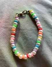 Clay Bead Rainbow Pearl Bracelet