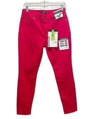 D. Jeans High Waist Sateen Skinny Jeans Red Women’s Size 6 New