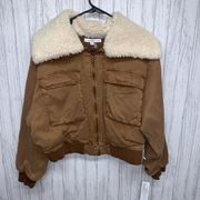 Womens Size L Young Fabulous & Broke Jacket Sherpa Collar NWT