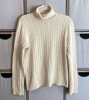 Brooks Brothers cable knit cashmere blend turtleneck