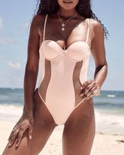 NWT House of CB Seychelles Padded Swimsuit in Blush Pink